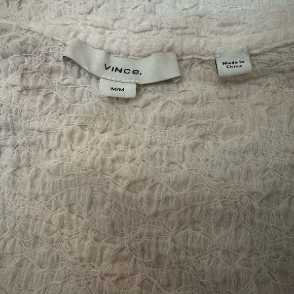 Vince Smocked Shrunken Shirt in Off White/Cream Cotton Blend Size Medium NWOT - Picture 7 of 10